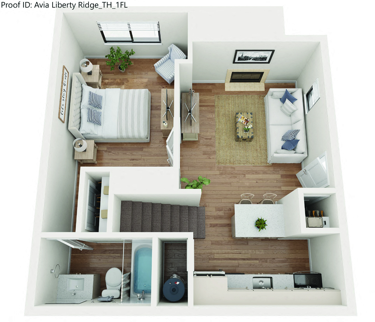 Floor plan for 2 beds, 2 baths, 800 sqft